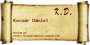 Kocsár Dániel névjegykártya